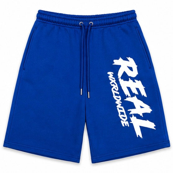 Real Wxrldwide Puff Print Logo Shorts - Blue