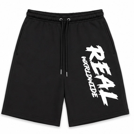 Real Wxrldwide Puff Print Logo Shorts - Black