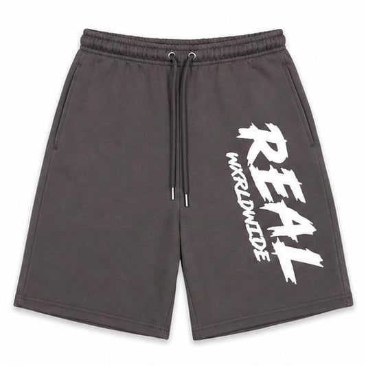 Real Wxrldwide Puff Print Logo Shorts - Gray