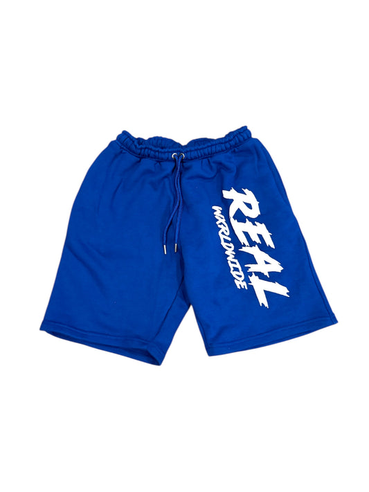 Real Wxrldwide Puff Print Logo Shorts - Blue