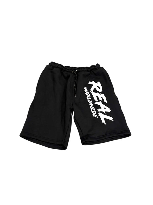 Real Wxrldwide Puff Print Logo Shorts - Black