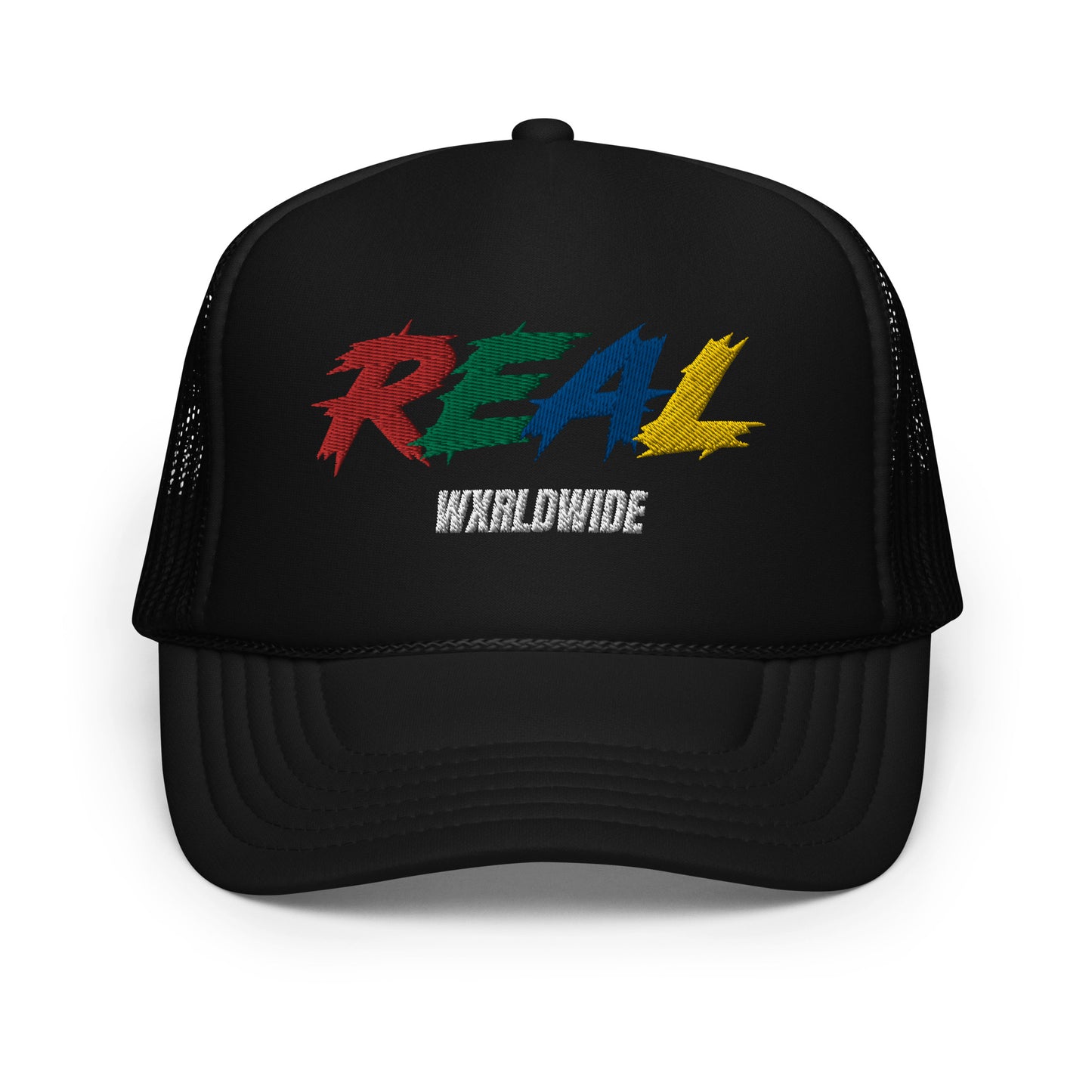 REAL WXRLDWIDE FOAM TRUCKER HAT