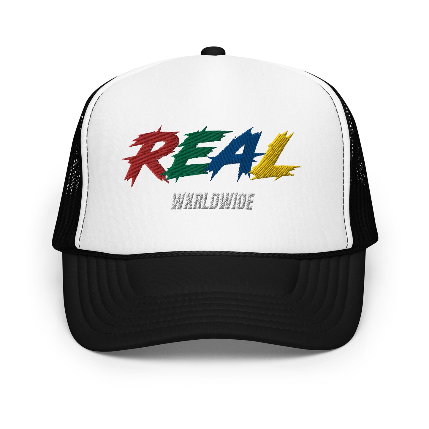 REAL WXRLDWIDE FOAM TRUCKER HAT