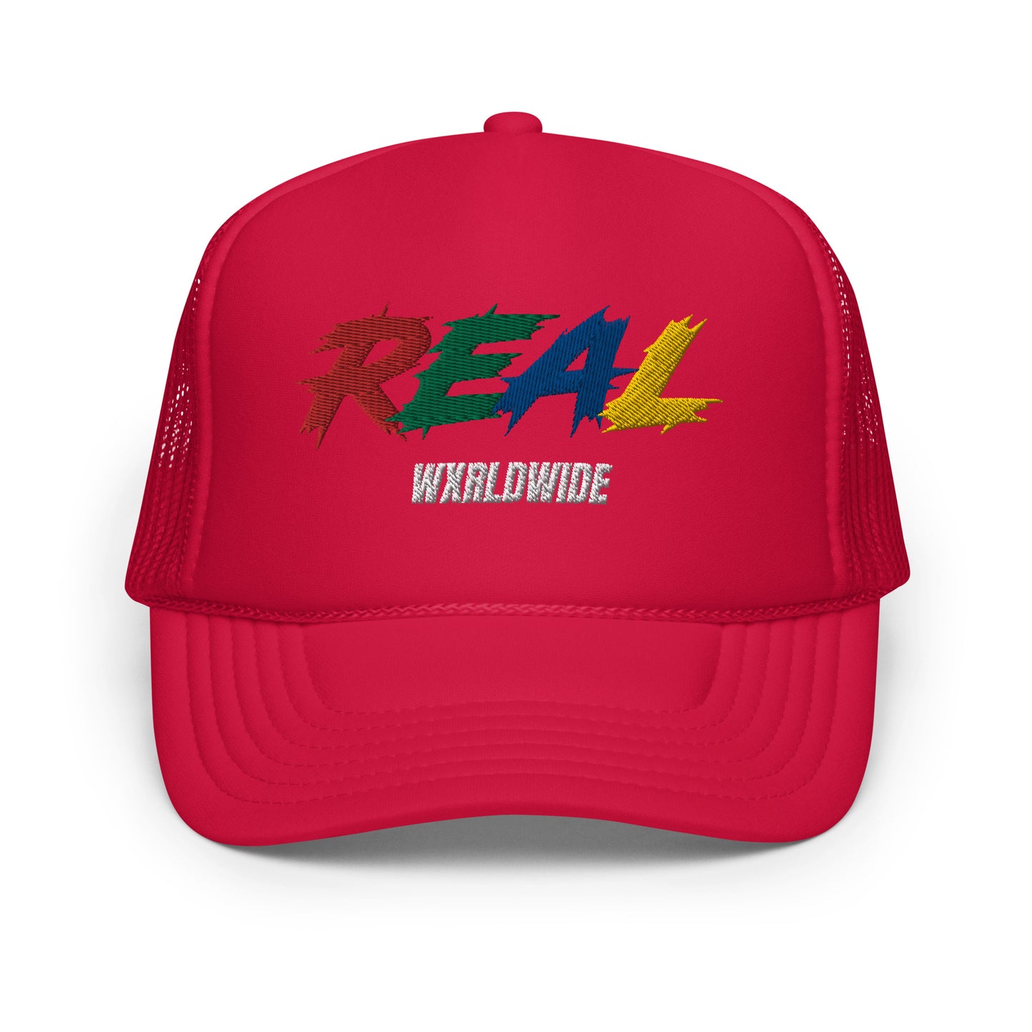 REAL WXRLDWIDE FOAM TRUCKER HAT